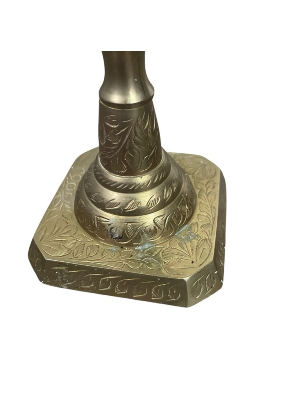 VINTAGE Set of 2 Brass Etched Candlestick Holders 9” - Picture 9 of 12